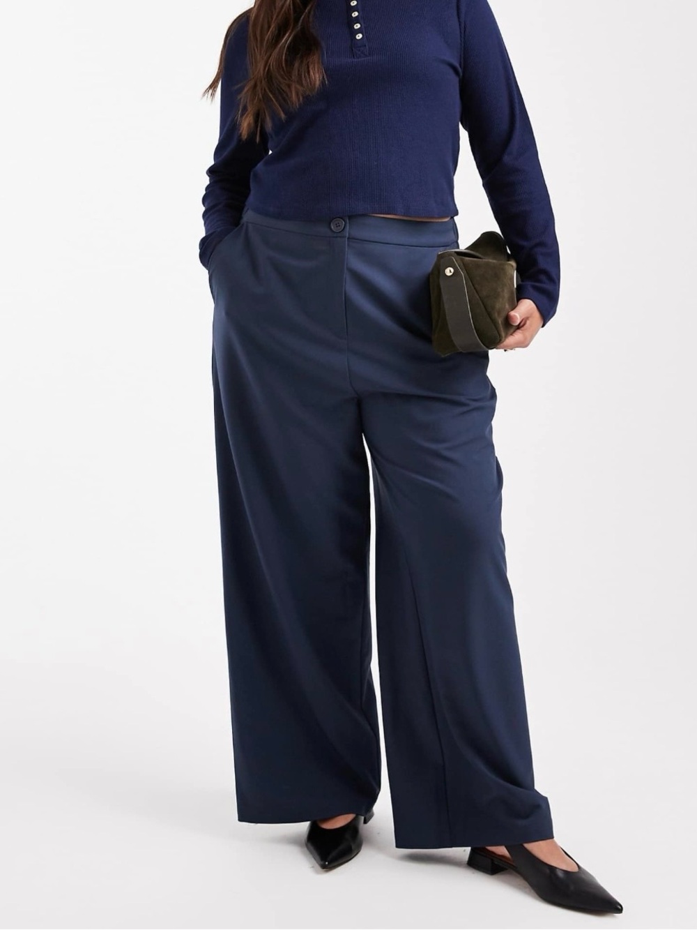 ASOS Design Curve Navy Tailored Straight Leg Pants Size 20